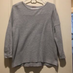 Chico’s womens Ribbed Pullover 3/4 Sleeve top cotton/rayon/nylon size S (0)